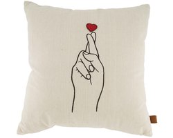 Zusss Kussen Hand 45X45cm Peper En Zout Beige