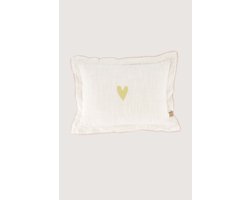 Zusss Kussen Hartje Rand Gestikt 35X25cm 100% Katoen Off White / Goud