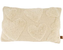 Zusss Kussen Hartjes 30X50cm Ecru Beige