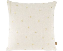 Zusss Kussen Hartjes 45X45cm 100% Katoen Sand / Gold