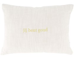 Zusss Kussen Jij Bent Goud 35X25cm 50% Katoen / 50% Linnen Peper En Zout / Goud