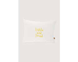 Zusss Kussen Little And Loved 35X25cm - 100% Katoen - Off White / Oker - 35X25cm