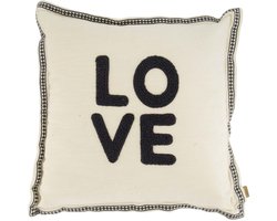 Zusss Kussen Love 45X45cm Zand/Antracietgrijs Beige