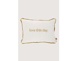 Zusss Kussen Love This Day 35X25cm 100% Katoen White / Gold