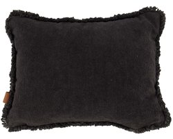 Zusss Kussen Velvet Zilver Hartje 35X25cm Antracietgrijs Grijs