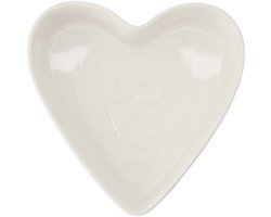 Zusss Ovenschaal Keramiek Hartvorm Love Groot Wit