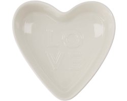 Zusss Ovenschaal Keramiek Hartvorm Love Klein Wit Keramiek