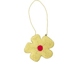 Zusss Paashanger Bloem - 60% Glas / 40% Polyester - Geel - Ø8,5Cm