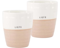 Zusss Set 2 Koffiemokken Liefs Wit