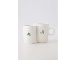 Zusss Set Geluk Koffiemok En Theemok - Cadeauset - Verjaardagscadeau - Verjaardag - Kerst - Sinterklaas - Cadeau Wit