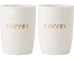 Zusss Set Van 2 Koffiemokken Coffee - Verjaardag - Cadeau Dames Wit