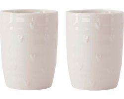Zusss Set Van 2 Koffiemokken Hartjes - Cadeau Wit