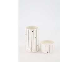 Zusss Set Van Een Vaas Met Geurkaars - Verjaardag - Cadeau Dames Keramiek Zand / Antracietgrijs