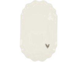 Zusss Stylingbord Keramiek Hartje Wit/Zilver Wit
