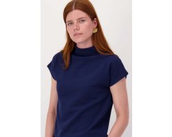 Zusss T-shirt Top Met Aangeknipte Mouw In Structuur 0304 0027 2028 Summer Navy Dames Maat - XS