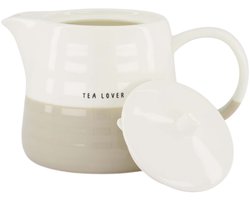 Zusss Teapot Tea Lover White / Sand - Mok -