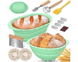 Zuurdesem Starter Set - Broodbak Met Rijsmand - Sourdough - Groen