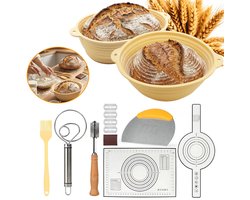 Zuurdesem Starterkit - Ronde En Ovale Siliconen Broodrijsmand - Broodmand - Benodigdheden Voor Het Bakken Van Zuurdesembrood