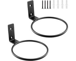 ZVD 2-pack 6" metalen plantenbakringbeugel voor wandmontage - matzwarte hangende plantenbakbeugel