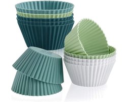 ZVD Muffinvorm siliconen set van 24 stuks - herbruikbare antiaanbak cupcakevormen - set van 4 kleuren - voor muffins, cupcakes, gebak en pudding