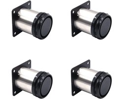 ZVD Set van 4 verstelbare meubelpoten, 50x50mm gemaakt van roestvrij staal, kast salontafel TV kastpoten, meubelbank steunpoten, badkamerkast steunpoten