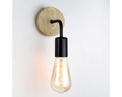 ZVD Wandlamp voor badkamer/spiegel – Rustieke badkamerverlichting – Vintage wandlampen, industriële metalen wandlamp met 1 lichtpunt voor slaapkamer, keuken, toilet, hal – Zwart