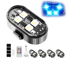 Zwaailicht-Zwaailicht op batterijen-IPX65 waterdicht -Oplaadbare superheldere LED-lamp - 10 verlichtingsstanden - Batterijduur van 9 uur - Geschikt voor auto's en motoren-4 stuks
