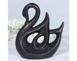 Zwaan - Polyserin- Zwart - 15cm - Beeld - Decoratie