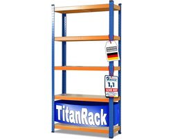 Zwaar Lasten Rek - Opbergrek Stelling - Kelder Garage - Stalen Frame 1500kg - 220x120x45 cm - Blauw Oranje