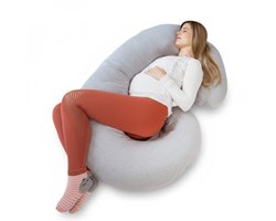 Zwangerschapskussen C-Vorm - Body Pillow & Lichaamskussen - Zijslaapkussen Volwassenen - Voedingskussen & Borstvoedingskussen - Pregnancy - Grijs -125x75x20cm - Afneembare Hoes