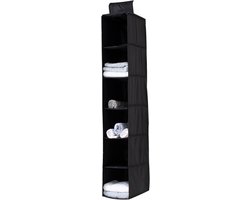 Zware Duurzame Opberg Organizer met 6 Planken voor Kleding en Accessoires - Zwart, 20cm