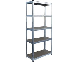 Zware legbordstelling - 60x180x30 cm - zilver - staal