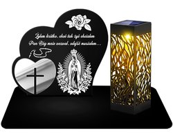 Zware Metalen Graf Lantaarn met LED Solar Lamp - Duurzaam & Weerbestendig