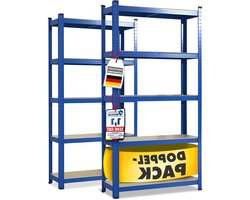 Zware Opslagplanken - Rekken Systeem - Garage Werkplaats - Tool-free Installatie - 150x75x30 cm - Blauw