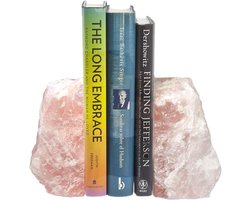Zware Rozenkwarts Boekensteunen Decoratief - Set van 2 Natuursteen Boeken Steunen