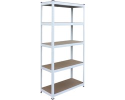 Zware stelling - metaal - 75x150x30 cm - wit en bruin