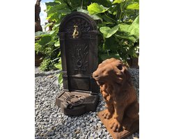 Zware Tuin fontein, gemaakt van gietijzer, bruin