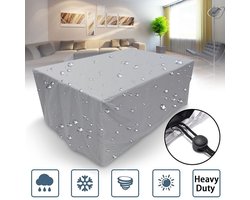 Zware Tuinmeubelhoes 180x180x90 cm – 420D Oxfordstof – Stofdicht & Waterdicht – Met Ventilatie – Rechthoekig – Lichtgrijs – Mica Decorations