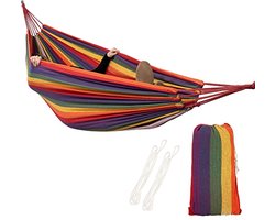 Zware Tweepersoons Hangmat met Opbergtas | Multicolor 200x150 cm