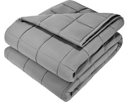 Zware verzwaarde deken, 11,3 kg, therapiedeken 1524 x 2032 mm, queen-size, deken met glazen kralen, ideaal voor volwassenen van 113-140 kg, ondersteuning bij stress en angstverlichting, grijs