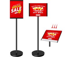 Zware Vloer Posterstandaard A4 met Acrylaat Paneel voor Binnen en Buiten