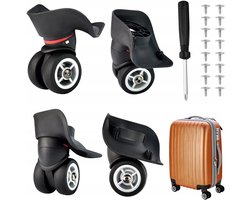 Zwarelast Zwenkwielen - Meubelwielen - Kofferwielen - Loopwiel - 4 Stuks - 360° - Stil - ABS & Zinklegering - Wieltjes Voor Onder Meubels - Universeel - Voor Koffer en Meubels - Zwart/Rood