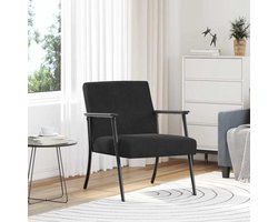 Zwart 59 x 75 x 78 cm, fluwelen zitmeubel met ergonomische schuimvulling en duurzaam multiplex frame voor moderne woonkamer