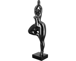 Zwart ballerina beeld in moderne kunst - Decoratie beeld in polyresin - Groot formaat - 52 cm hoog
