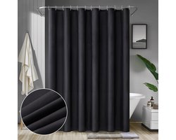 Zwart Douchegordijn 240x200 cm Waterafstotend en Sneldrogend