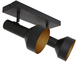 Zwart gouden 2 lichts plafond spot Bundle 3336ZW - Moderne design verlichting van Anne Light - Materiaal: kunststof, metaal & elektronica - Draaibaar en kantelbaar - Perfect voor binnen gebruik