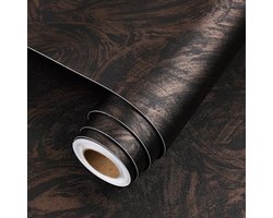 Zwart Gouden Beton Effect Zelfklevend Behang voor Keuken Werkblad - Vinyl Wrap en Contactpapier 40CMx2M, Duurzaam, Waterbestendig, Makkelijk aan te brengen