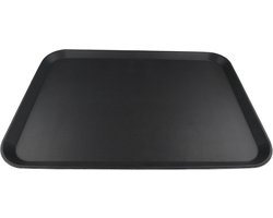 Zwart kunststof dienblad met antislip oppervlak 46x33 cm