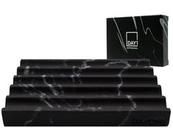 Zwart marmeren zeepbakje met antislip voetzolen - Ideaal voor badkamer en keuken