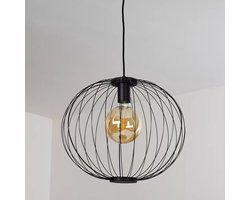 Zwart metalen hanglamp 40 x 150 cm Marama Light & Style Plafondlamp